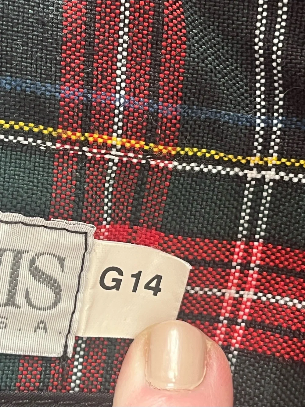 2 Dennis Uniform Black and Red Plaid Box Pleated Skirts Girl's 14
